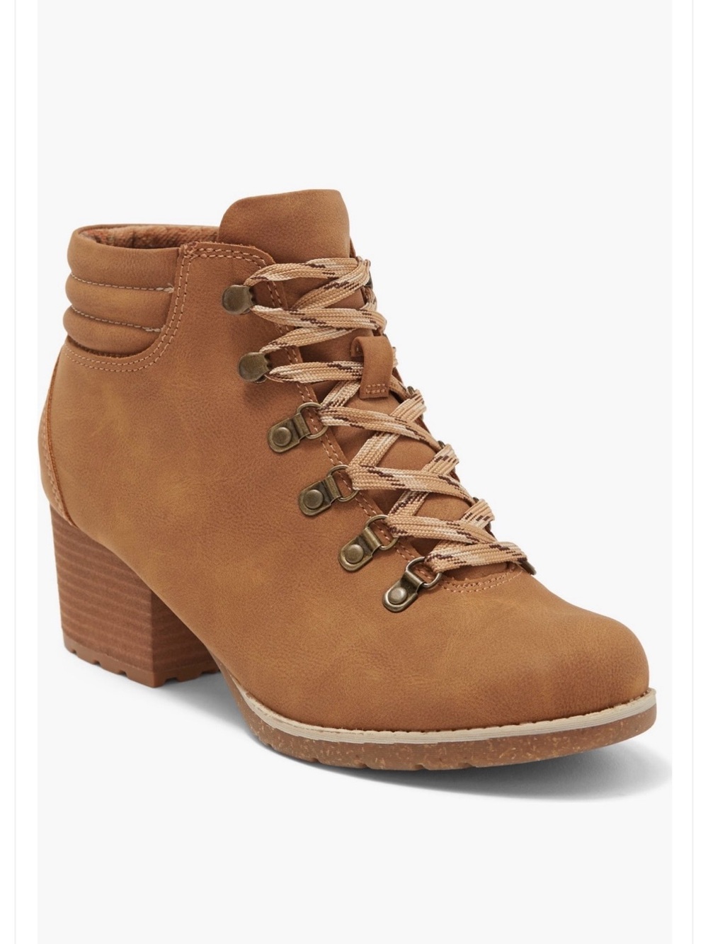 *NWT* Børn b.ø.c. Alder Lace Up Heeled Bootie Ankle Boots - Tan Cognac - size 6